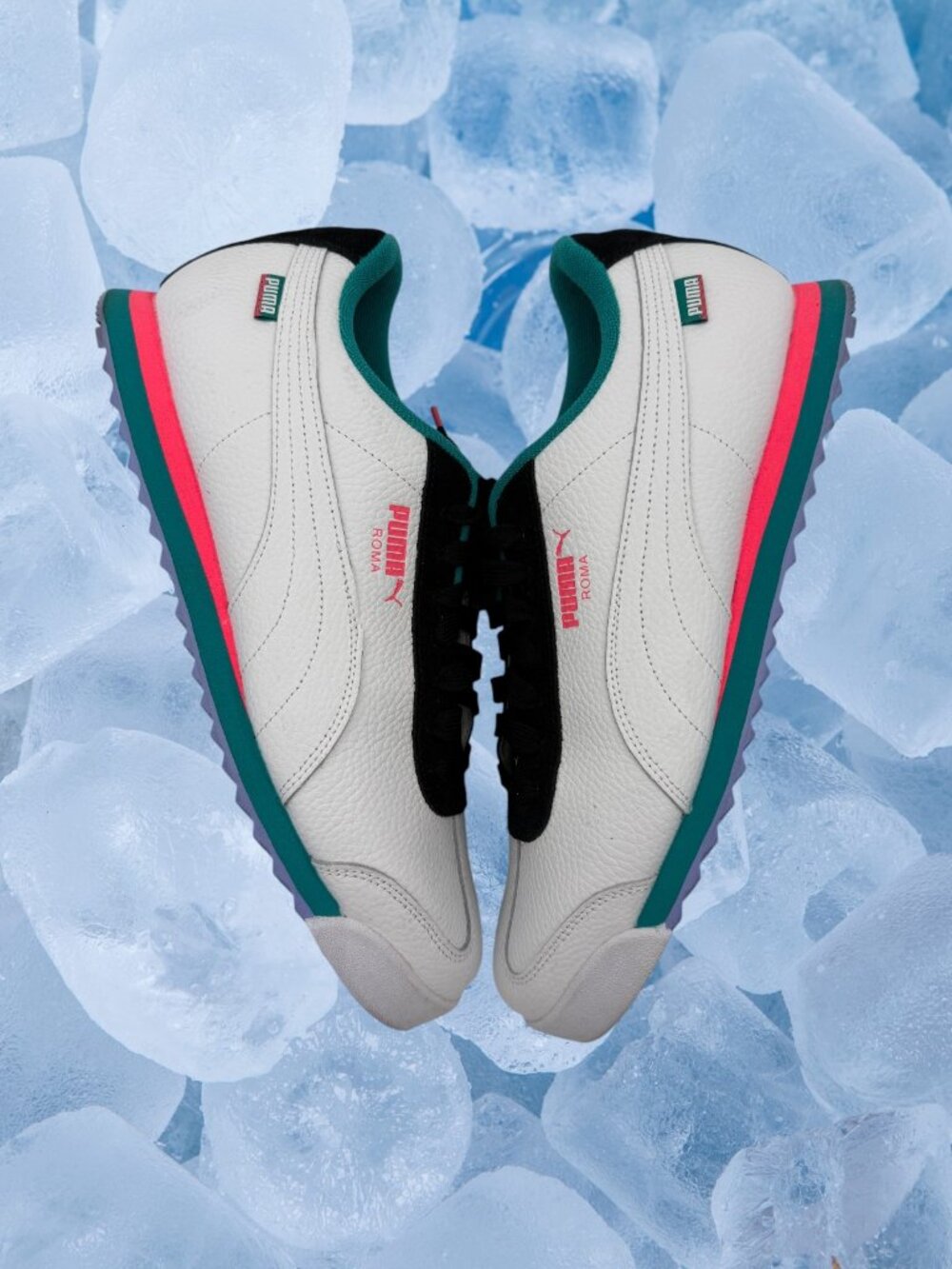Puma Roma '68 Heritage Black White Teal Pink Men's Size 12 389056-01